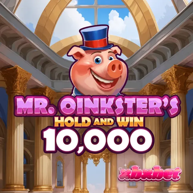 Mr. Oinkster’s Hold & Win 10,000 স্লট গেমের রঙিন ইন্টারফেস এবং পিগি ব্যাংক থিম